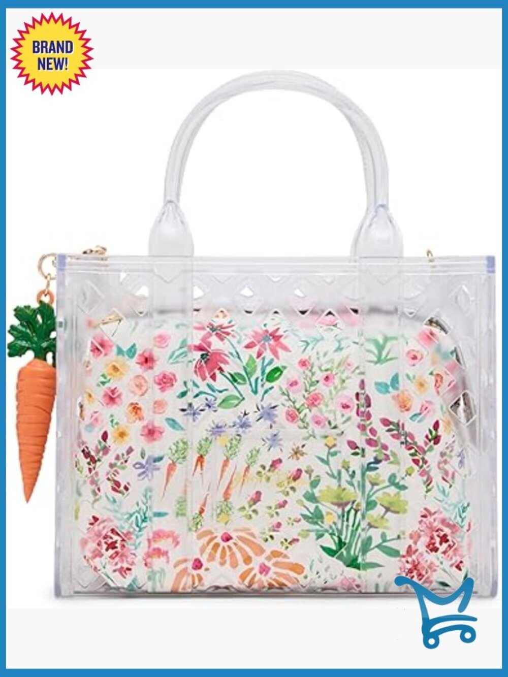 Clear Jelly Satchel Handbag with Removable Crossbody Strap, 10x5.25x7.75